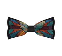 Jubonexis Nœud papillon coloré en vitrail avec colombe en vol pour homme