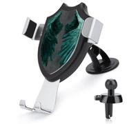 Jubonexis Paire d'ailes d'ange vert émeraude support de téléphone de voiture support triangle clip base grille d'aération téléphone portable voiture accessoires automobile pour smartphones portables 4