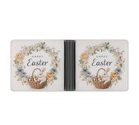 Jubonexis Panier de Pâques, couronne de fleurs en cuir synthétique souple, porte-monnaie, carte de crédit, porte-monnaie, porte-cartes, portefeuille fin pour homme et femme