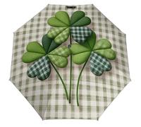 Jubonexis Parapluie pliable 3 plis pour la Saint-Patrick - Coupe-vent - Solide et léger - Pour l'extérieur, le soleil et la pluie
