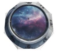 Jubonexis Parapluie pliable à 3 plis pour fenêtre Space Planet Earth - Coupe-vent - Solide et léger - Pour l'extérieur, le soleil et la pluie