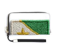 Jubonexis Patch du drapeau du Sénégal en cuir synthétique long portefeuille à deux volets, porte-monnaie, carte de crédit, porte-cartes, stockage d'argent pour homme et femme