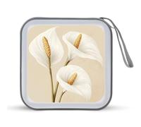 Jubonexis Peace Lily Étui de rangement portable pour CD et DVD