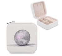 Jubonexis Petite boîte à bijoux en forme de boule disco - Portable - En cuir synthétique