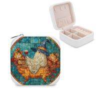 Jubonexis Petite boîte à bijoux portable en cuir synthétique avec fantôme mignon dans une baignoire sur pattes