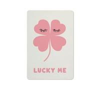 Jubonexis Plaque en métal « Minimal A Four Leaf Clover Lucky Me » - Décoration murale pour bar, pub, club, café, chambre, ferme, blanc - 30 x 20 cm