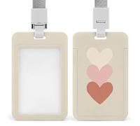 Jubonexis Porte-badge à trois cœurs empilés rétractables avec clip pour carte de protection pour le travail, le bureau, les médecins, les infirmières