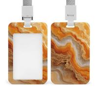 Jubonexis Porte-badge d'identification rétractable à clip orange et doré avec texture brillante pour le travail, le bureau, les médecins, les infirmières