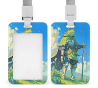 Jubonexis Porte-badge en forme de grenouille portant une cape verte rétractable, porte-cartes, porte-nom, porte-nom pour travail, bureau, médecin, infirmière