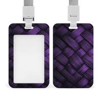 Jubonexis Porte-badge en tissu violet texturé abstrait rétractable à clip pour carte de protection pour le travail, le bureau, les médecins, les infirmières