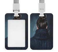 Jubonexis Porte-badge esthétique abstrait pour femme avec clip rétractable, protecteur de carte, badge nominatif, étiquette de nom pour travail, bureau, médecin, infirmière