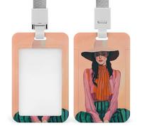 Jubonexis Porte-badge esthétique pour femme assise avec clip rétractable - Protecteur de carte - Badge nominatif pour le travail, le bureau, le médecin, l'infirmière