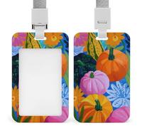 Jubonexis Porte-badge fantaisie en forme de citrouilles florales rétractables à clip pour le travail, le bureau, les médecins, les infirmières