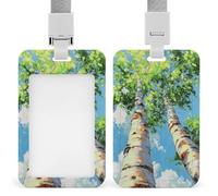 Jubonexis Porte-badge rétractable à clip avec deux bouleaux, protecteur de cartes, badge nominatif pour travail, bureau, médecin, infirmière