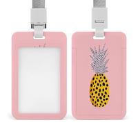 Jubonexis Porte-badge rétractable avec motif ananas avec imprimé léopard - Porte-carte de protection pour le travail, le bureau, les médecins, les infirmières