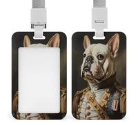 Jubonexis Porte-badge rétractable avec motif bouledogue anglais amusant pour le travail, le bureau, les médecins, les infirmières