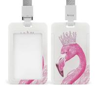 Jubonexis Porte-badge rétractable avec motif flamant rose aquarelle - Pour le travail, le bureau, les médecins, les infirmières