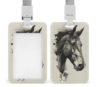 Jubonexis Porte-badge rétractable en forme de tête de cheval pour le travail, le bureau, les médecins, les infirmières