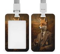 Jubonexis Porte-badge rétractable en tweed victorien portant un renard portant un badge d'identification pour le travail, le bureau, les médecins, les infirmières