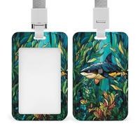 Jubonexis Porte-badge rétractable en verre teinté pour carte d'identité de requin pour le travail, le bureau, les médecins, les infirmières