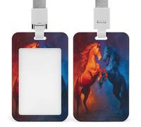 Jubonexis Porte-badge rétractable orange et bleu avec clip pour carte d'identité - Pour le travail, le bureau, les médecins, les infirmières