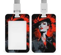 Jubonexis Porte-badge rétractable pour femme à large bord en forme de chat noir avec clip de protection pour carte nominative pour travail, bureau, médecin, infirmière