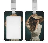 Jubonexis Porte-badge rétractable pour femme à large bord pour cheveux longs - Porte-carte de protection pour le travail, le bureau, le médecin, l'infirmière