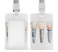 Jubonexis Porte-badge rétractable pour trois implants dentaires, porte-cartes, porte-cartes, badge nominatif pour travail, bureau, médecin, infirmière
