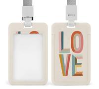 Jubonexis Porte-badge scandinave en forme de lettres arc-en-ciel pastel avec clip rétractable, protecteur de carte, badge nominatif pour travail, bureau, médecin, infirmière