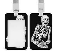 Jubonexis Porte-badge squelette avec clip rétractable - Porte-carte - Protecteur de carte - Badge nominatif pour le travail, le bureau, le médecin, l'infirmière