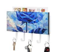 Jubonexis Porte-clés en mosaïque géométrique avec 5 crochets en acrylique pour maison, bureau, entrée