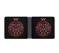 Jubonexis Portefeuille à deux volets en cuir PU souple avec inscription « Peace Sign in A Split Pomegranate » - Portefeuille à deux volets pour pièces de monnaie - Porte-cartes durable - Pour homme et