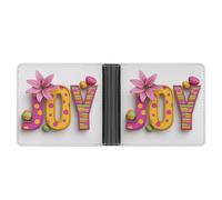 Jubonexis Portefeuille à deux volets en cuir PU souple avec motif typographie de Pâques, porte-monnaie, carte de crédit, porte-cartes, portefeuille fin pour homme et femme