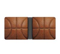 Jubonexis Portefeuille à deux volets en cuir PU souple avec texture de basket-ball, porte-monnaie, carte de crédit, porte-cartes et portefeuille fin pour homme et femme