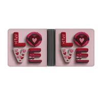 Jubonexis Portefeuille à deux volets en cuir synthétique souple avec inscription Love Letters Rouge/rose texturé à la main Pour pièces de monnaie Carte de crédit Portefeuille fin pour homme femme