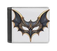 Jubonexis Portefeuille à deux volets en cuir synthétique souple avec masque de chauve-souris de dessin animé, porte-monnaie, carte de crédit, porte-cartes fin pour homme et femme