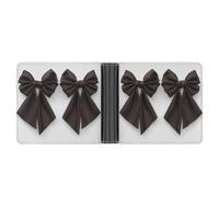 Jubonexis Portefeuille à deux volets en cuir synthétique souple avec nœuds style coquette chocolat noir, porte-monnaie, carte de crédit, porte-cartes fin pour homme et femme
