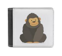 Jubonexis Portefeuille à deux volets en cuir synthétique souple et minimaliste avec motif gorille de dessin animé, porte-monnaie, carte de crédit, portefeuille fin et durable pour hommes et femmes