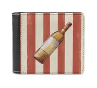 Jubonexis Portefeuille à deux volets vintage en cuir PU souple pour bouteille de vin, porte-monnaie, carte de crédit, portefeuille fin et durable pour hommes et femmes