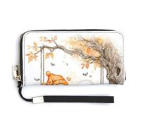 Jubonexis Portefeuille long à deux volets en cuir synthétique avec deux jolis fantômes féminins de dessin animé, porte-monnaie, carte de crédit, porte-monnaie, stockage d'argent durable pour homme et