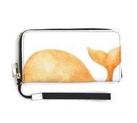 Jubonexis Portefeuille long à deux volets en cuir synthétique avec motif de baleine aquarelle pour pièces de monnaie, carte de crédit, porte-cartes et argent pour homme et femme