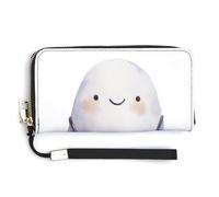 Jubonexis Portefeuille long à deux volets en cuir synthétique avec motif fantôme portant un stéthoscope, porte-monnaie, carte de crédit, porte-monnaie, stockage d'argent pour homme et femme