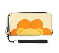 Jubonexis Portefeuille long à deux volets en cuir synthétique avec motif tête de lion de dessin animé, porte-monnaie, carte de crédit, rangement de l'argent pour homme et femme