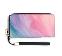 Jubonexis Portefeuille long à deux volets en cuir synthétique doux aux couleurs pastel d'été, porte-monnaie, carte de crédit, rangement durable pour cartes et argent pour homme et femme