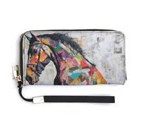 Jubonexis Portefeuille long à deux volets en cuir synthétique pour journaux graffitis - Porte-monnaie - Porte-monnaie - Durable - Pour homme et femme