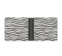 Jubonexis Portefeuille minimaliste à deux volets en cuir synthétique souple avec motif zébré horizontal, porte-monnaie, carte de crédit, porte-monnaie, porte-cartes, portefeuille fin pour homme et