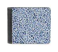 Jubonexis Portefeuille simple et minimaliste en cuir synthétique souple avec motif corail bleu, porte-monnaie, carte de crédit, portefeuille fin pour homme et femme