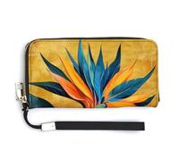 Jubonexis Portefeuille vintage à deux volets en cuir synthétique avec motif oiseau de paradis, porte-monnaie, carte de crédit, porte-cartes, argent pour homme et femme