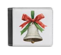 Jubonexis Portefeuille vintage à deux volets en cuir synthétique souple avec ruban vert pin pour porte-monnaie, carte de crédit, porte-cartes fin pour homme et femme