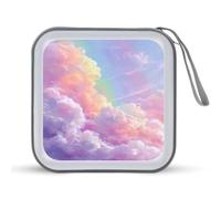 Jubonexis Rainbow Sky Étui de rangement portable pour CD, DVD pour voiture, maison, voyage